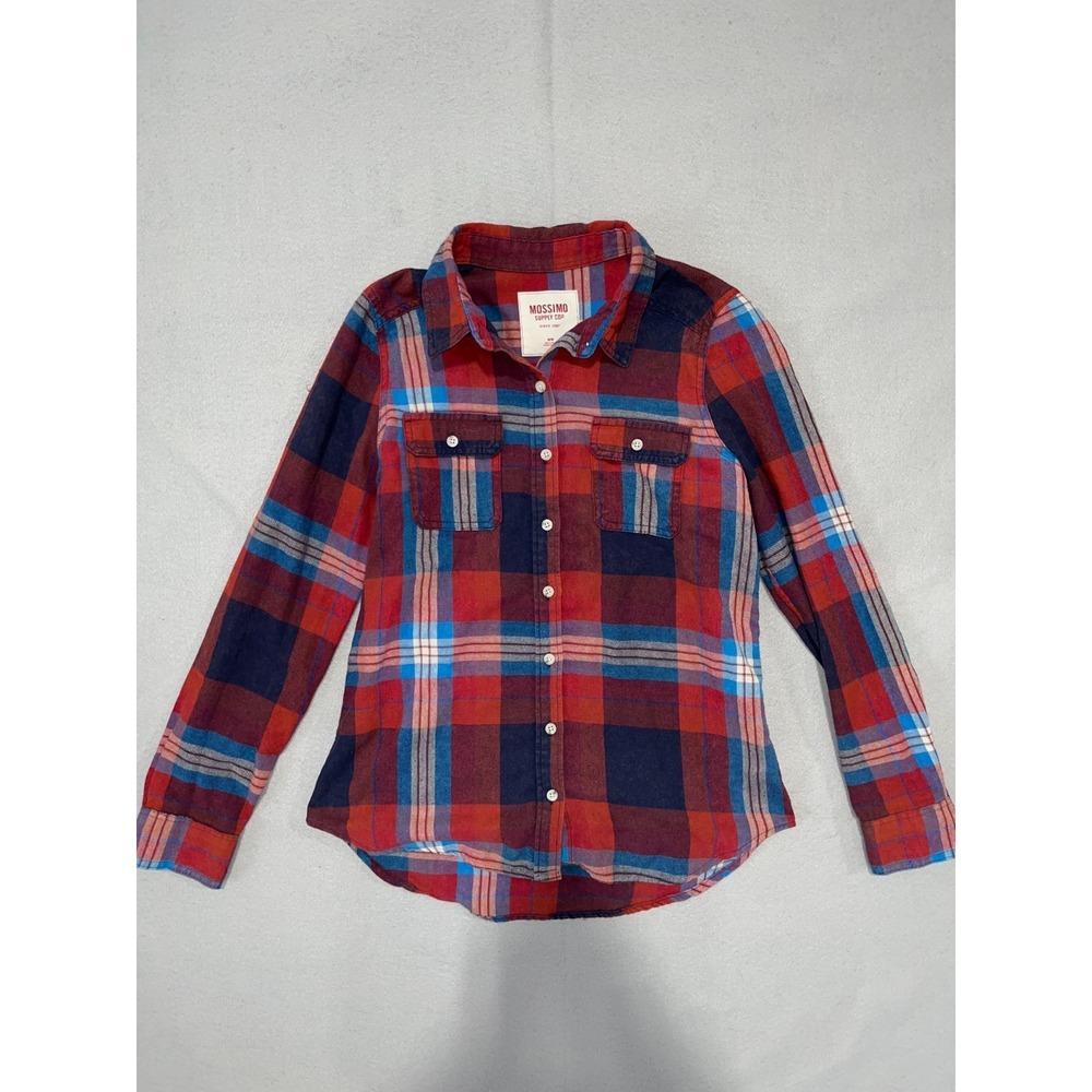 Mossimo Supply Co. Flannel Shirt Mens Medium Multicolor Plaid Button Up Casual‎